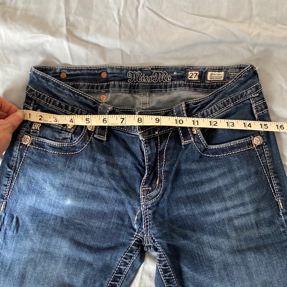 Miss Me Bootcut Jeans Size 28x34. Wings on back pockets.